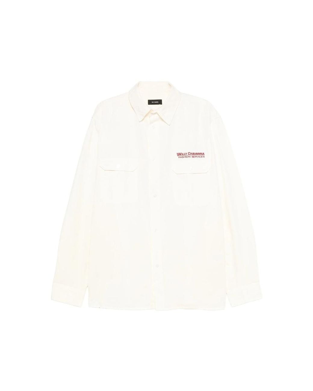 Willy Chavarria White Logo-Print Shirt for men