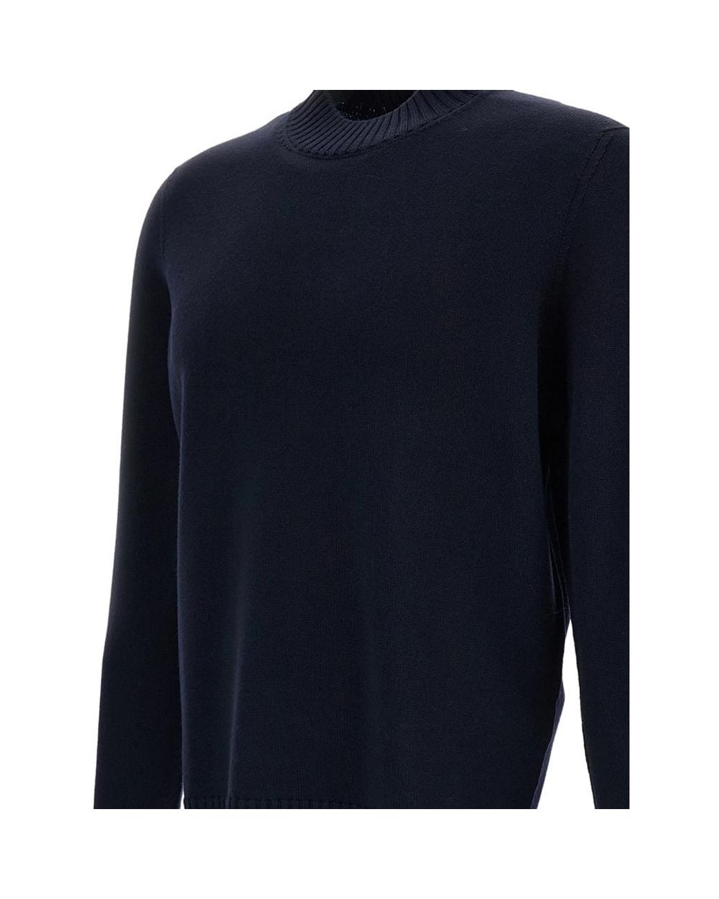 Drumohr Blue Merino Wool Sweater for men