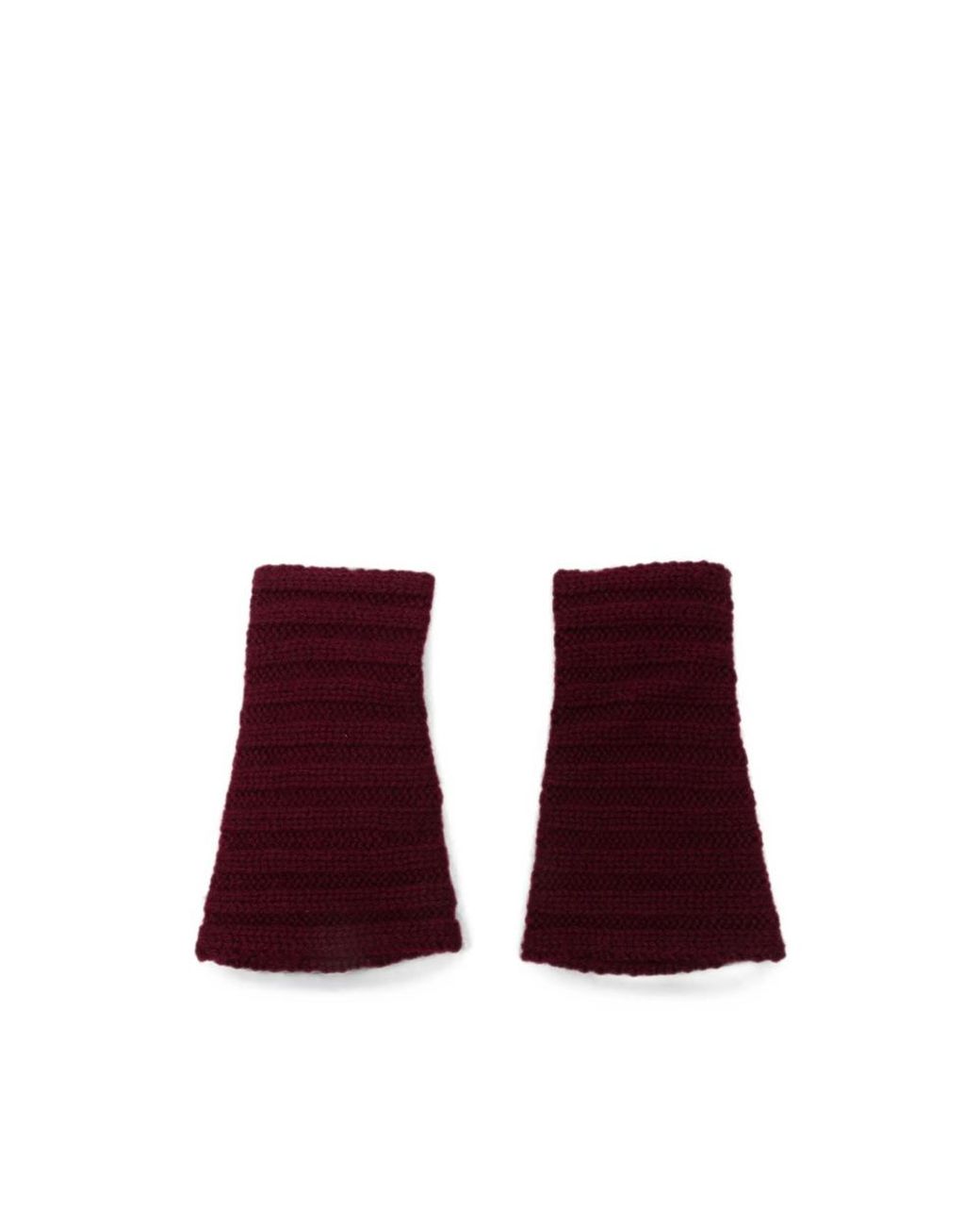 Lisa Yang Purple Ribbed-Knit Fingerless Gloves