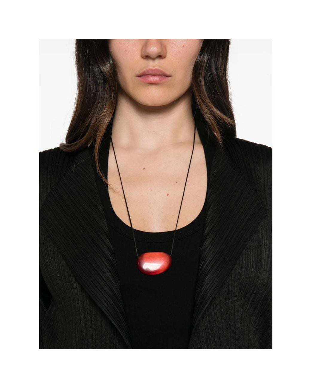Pleats Please Issey Miyake Black Plissé-Effect Layered Jacket