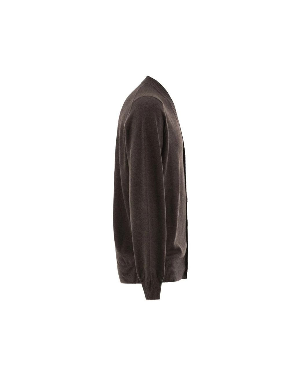 Brunello Cucinelli Black V-Neck Button-Up Cardigan for men