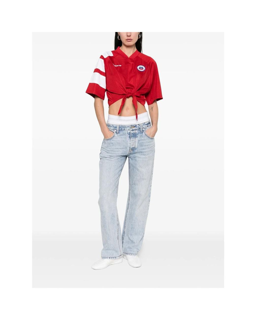 Adidas Red T-Shirt V-Neck