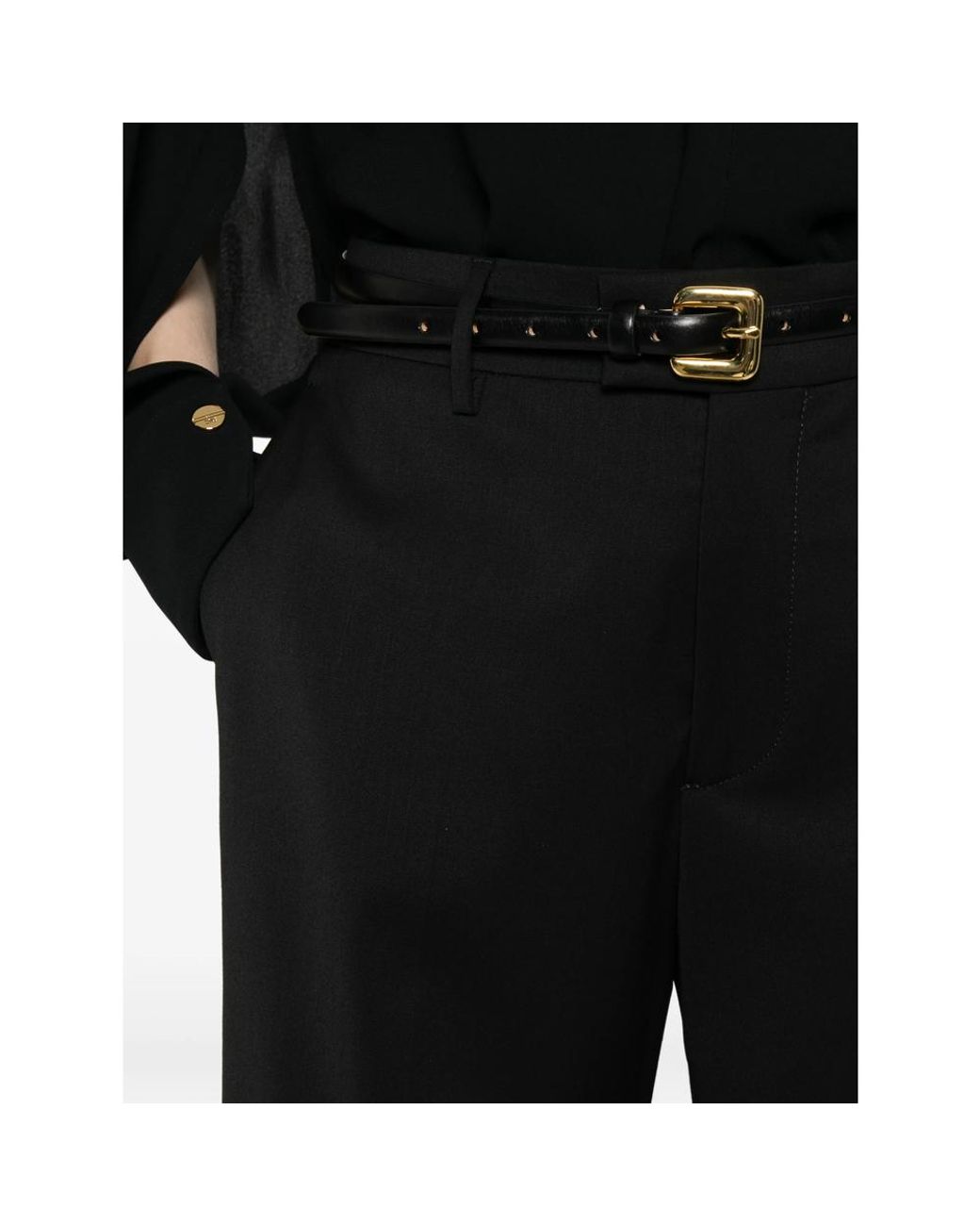 Berwich Black Patrizia Belt-Loops Trousers