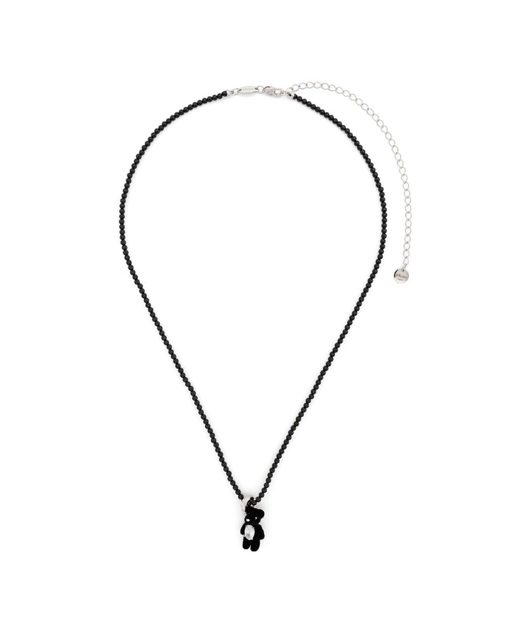 YVMIN Black Teddy Bear-Motif Necklace