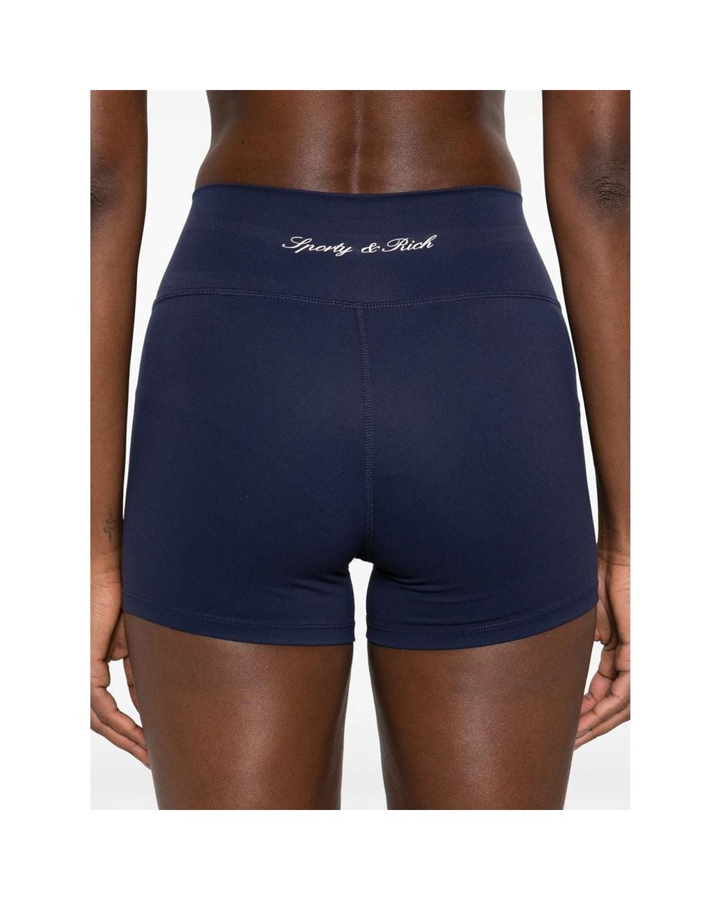 Sporty & Rich Blue Logo-Print Shorts