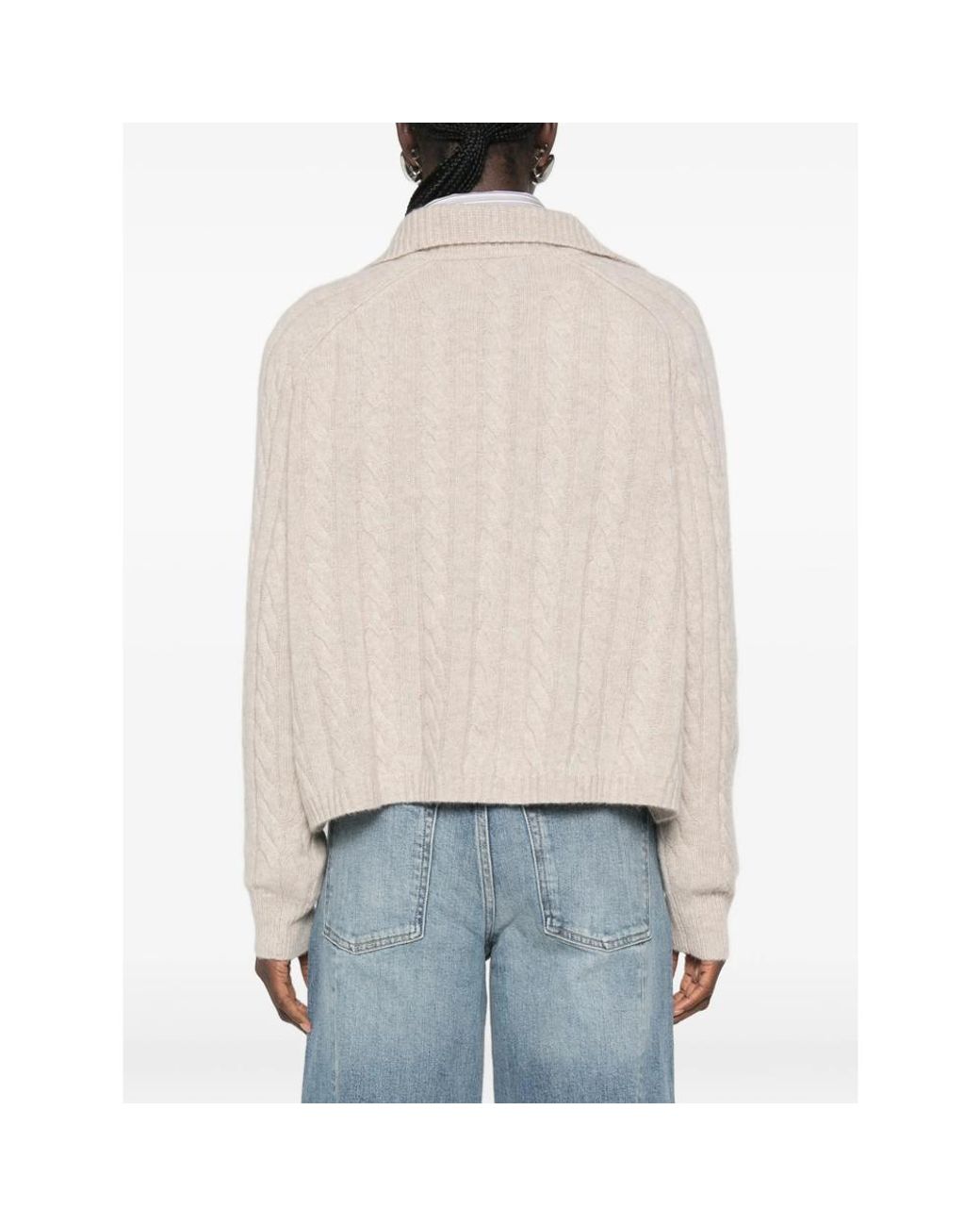 Kujten Natural Cable-Knit Sweater