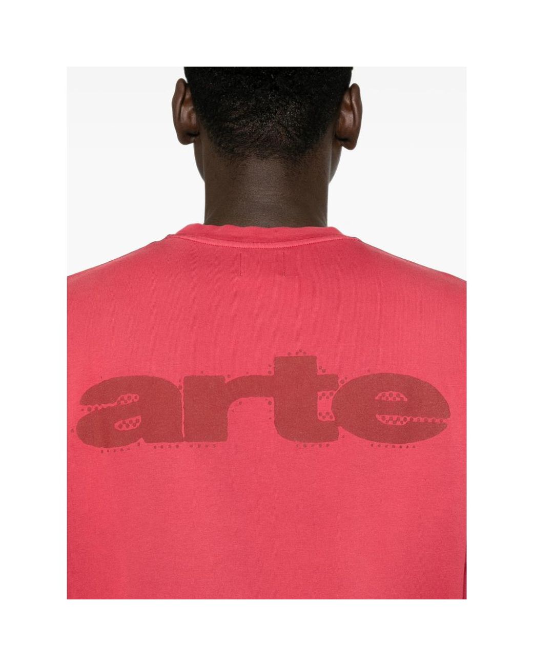 Arte' Red Logo-Print Long-Sleeve Top for men