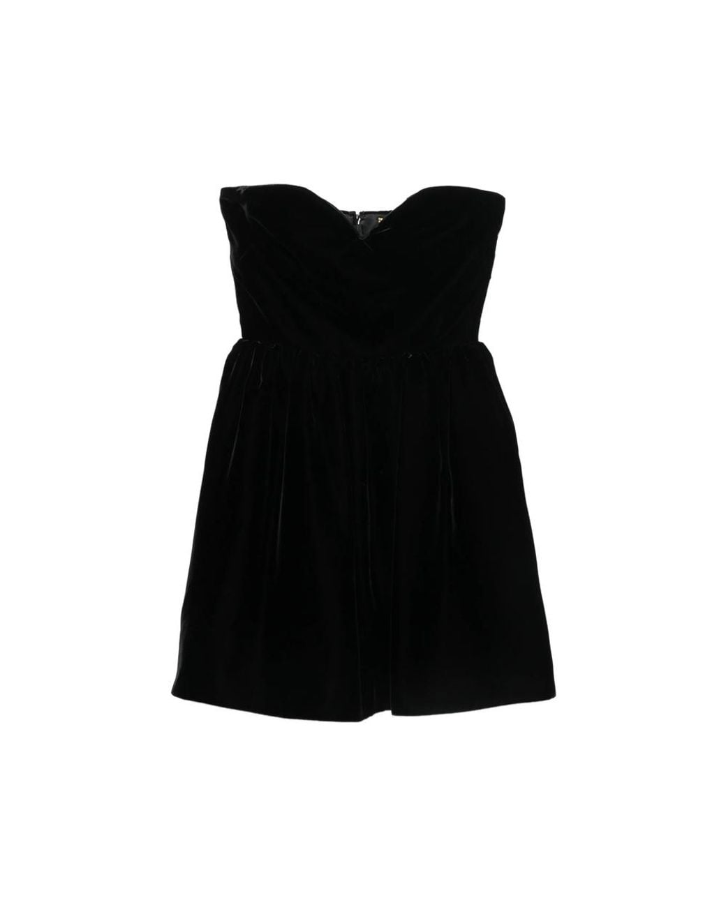 Saint Laurent Black Strapless Velvet Dress