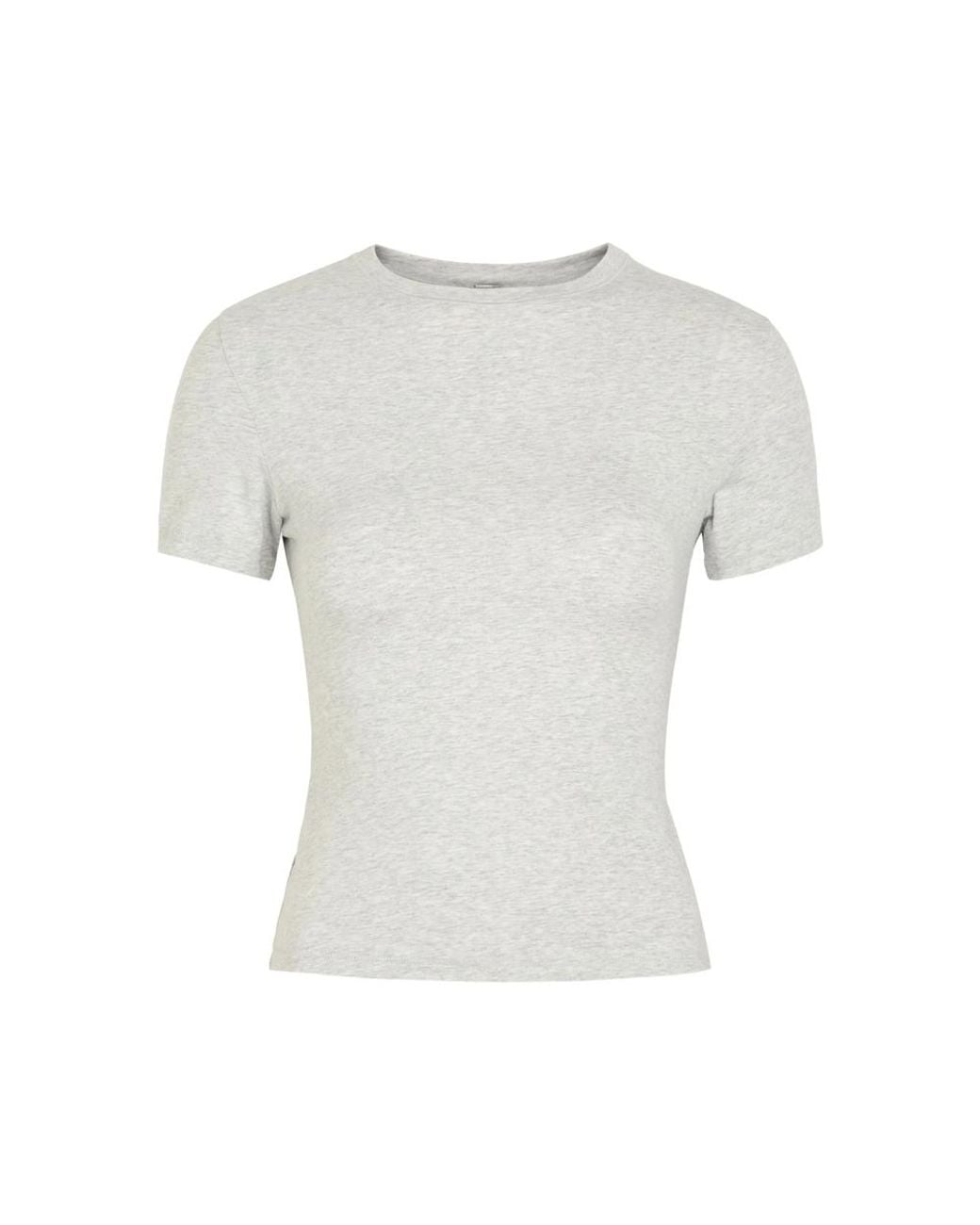 Skims White Cotton T-Shirt