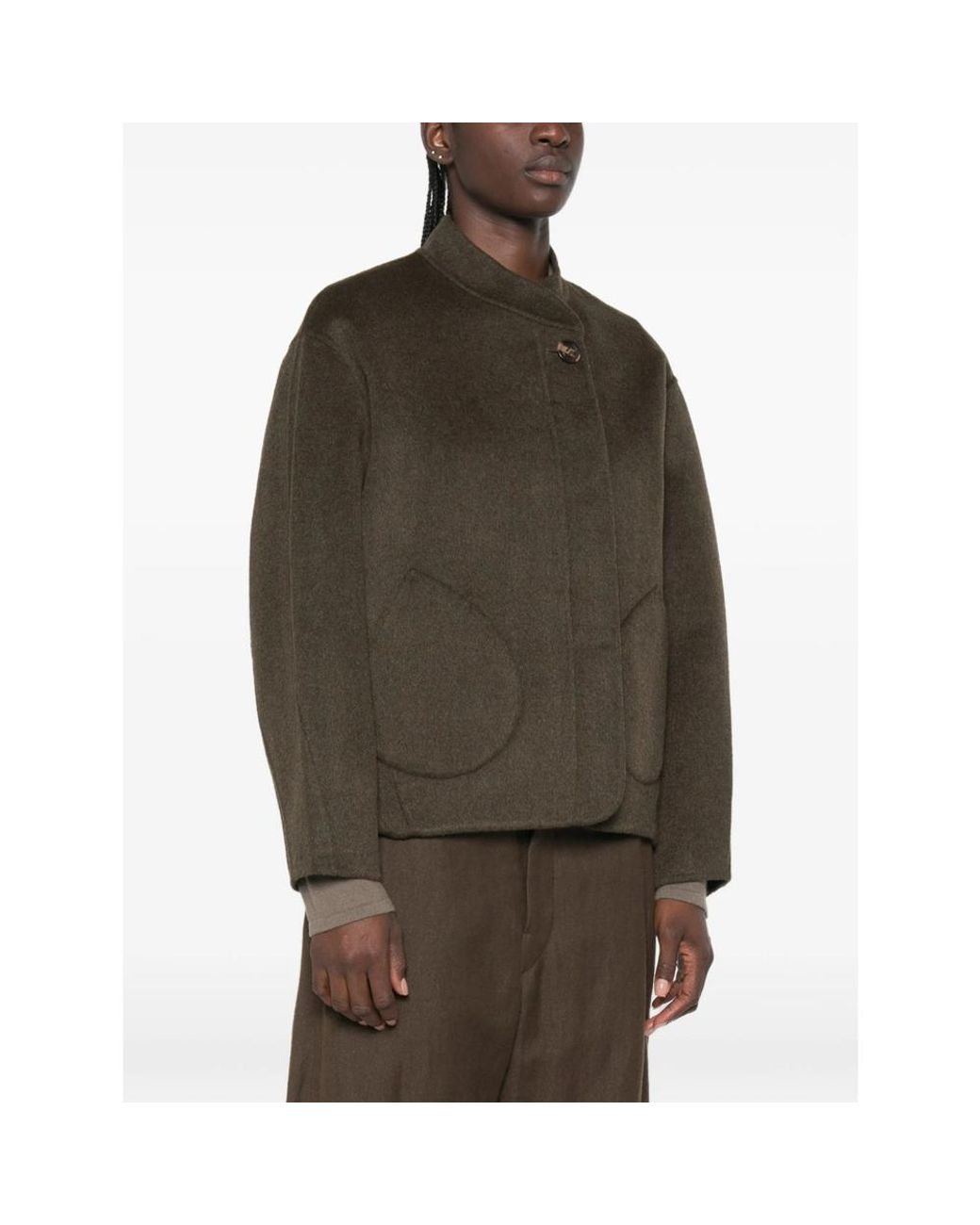Soeur Green Windsor High-Neck Jacket