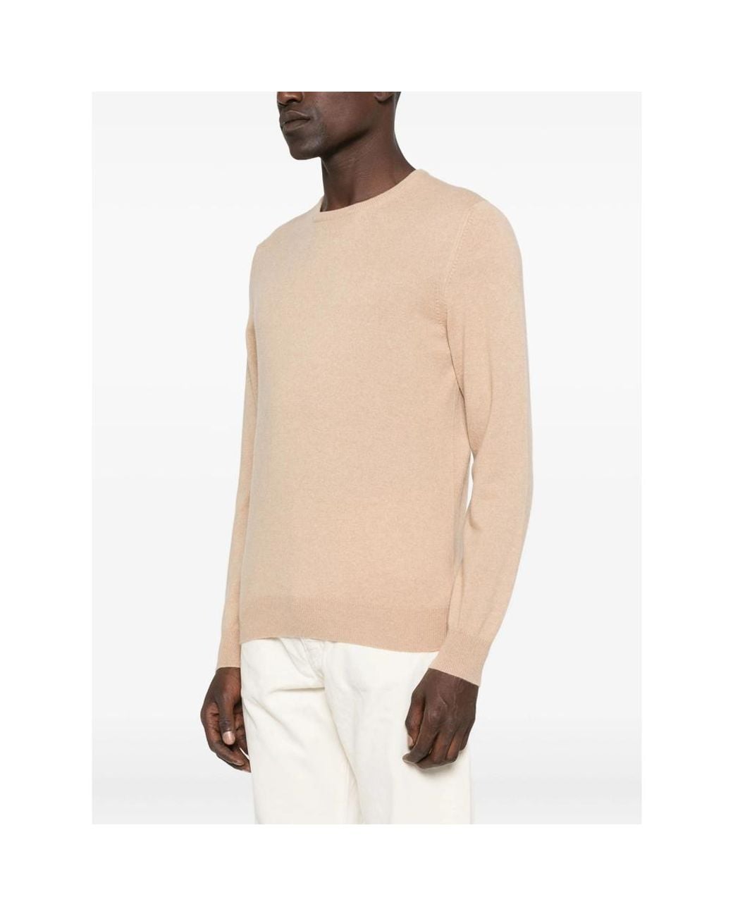 La Fileria Natural Crew-Neck Cashmere Sweater for men