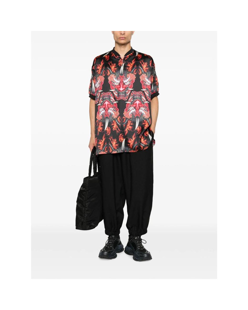 Y-3 Red Satin Graphic Jersey for men