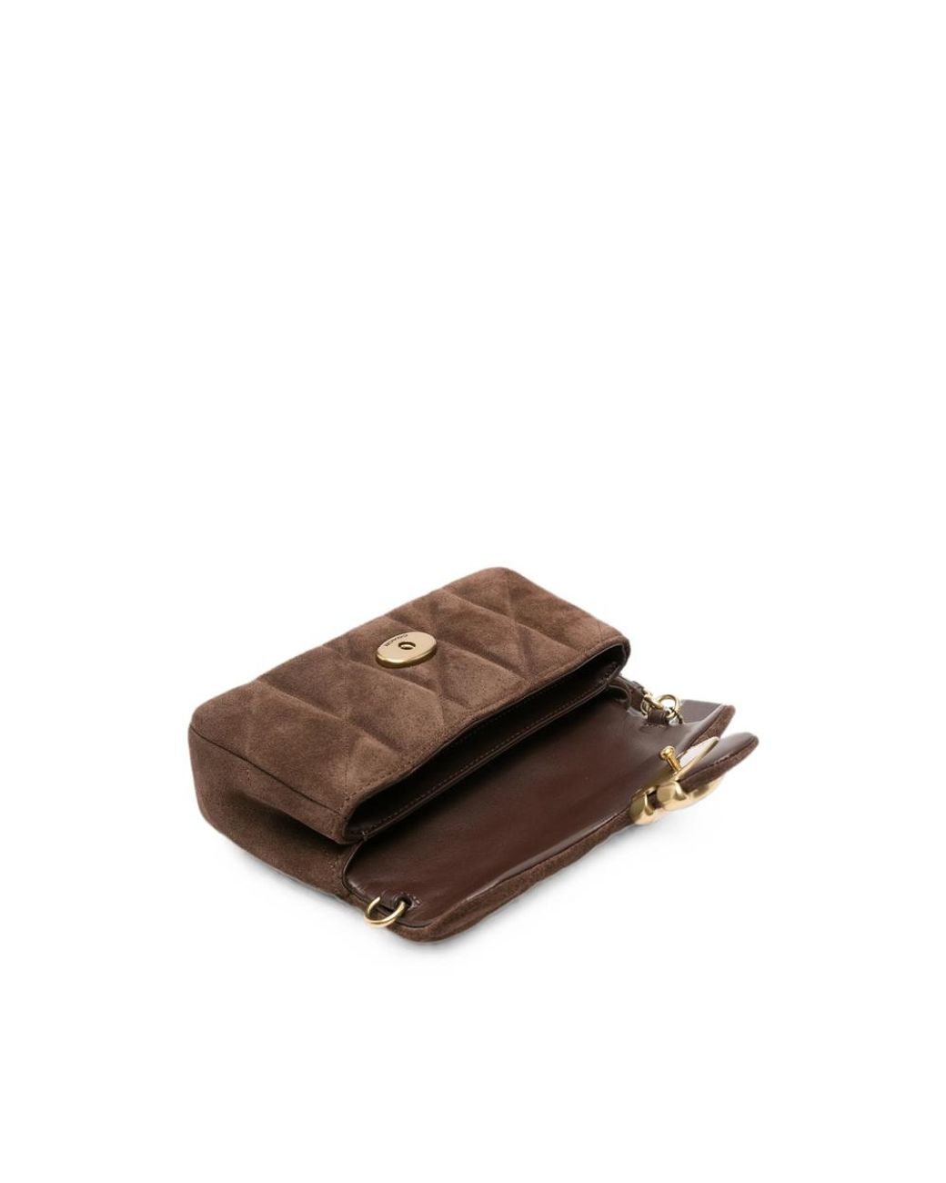 COACH Brown Sac Porté Épaule En Daim Matelassé Tabby