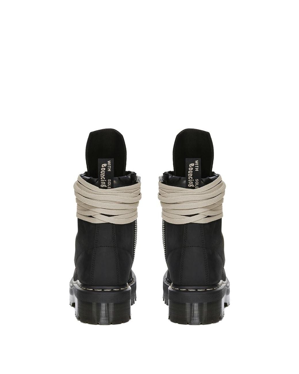 Rick Owens X Dr. Martens Black Quad Sole Steel Toe Combat Boots