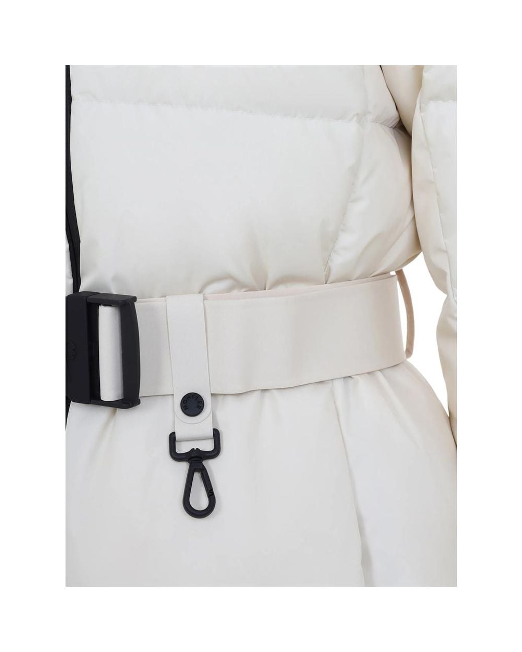 Moncler Natural Bouquetin Belted Quilted Jacket