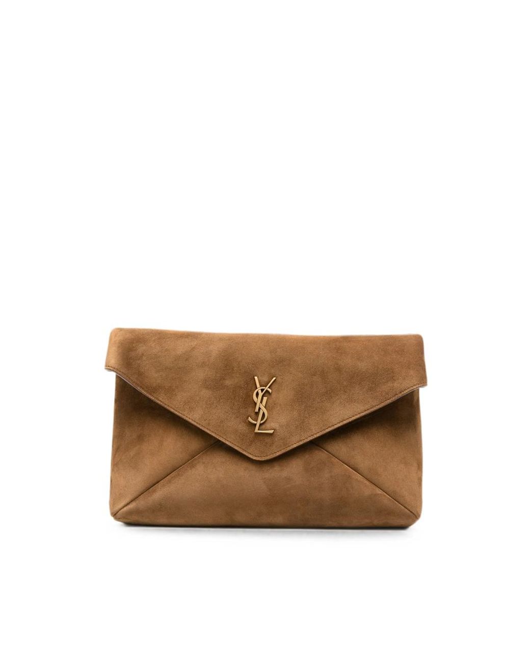 Saint Laurent Brown Clutch Bags