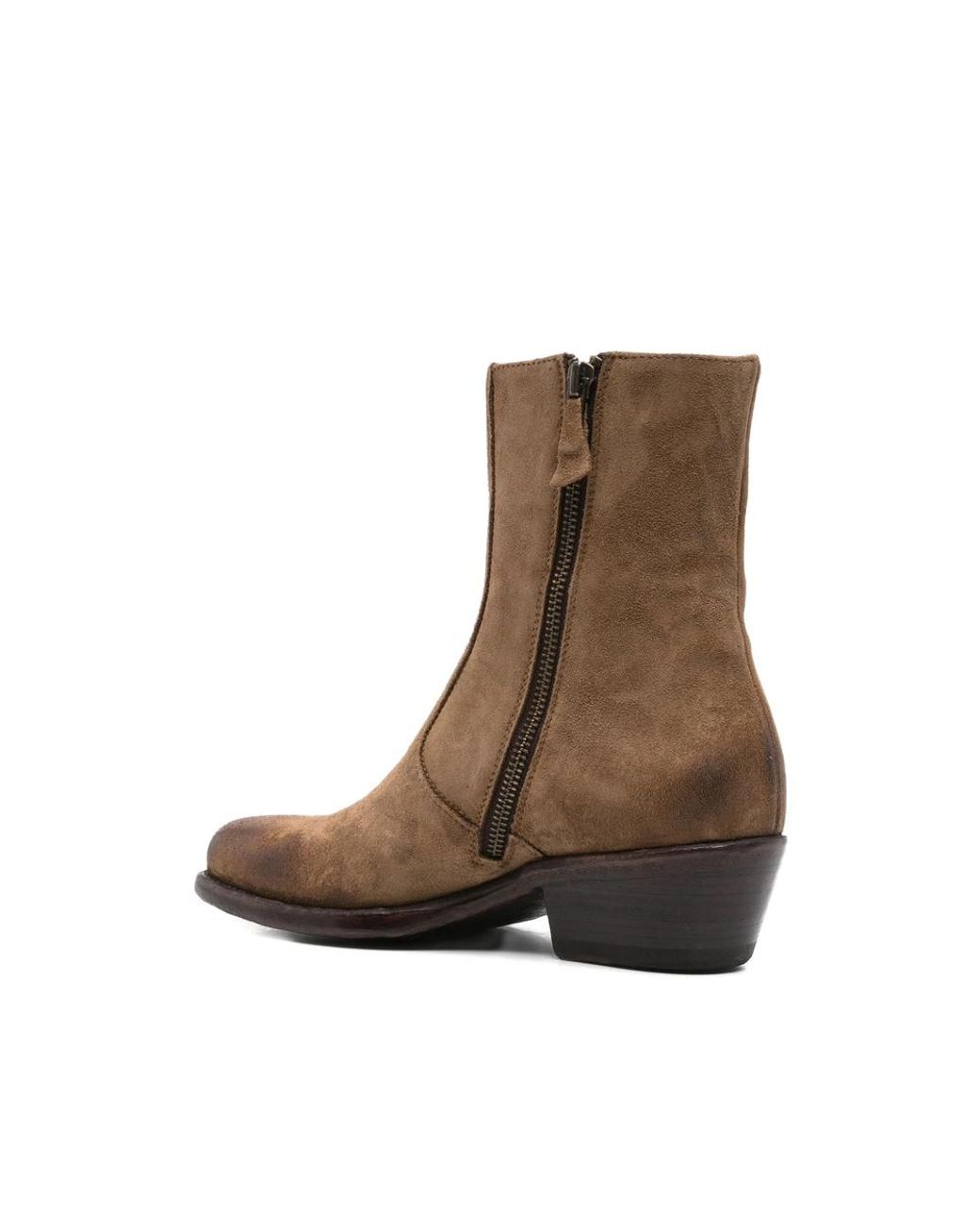 Eraldo Brown 45Mm Zip-Detail Suede Boots