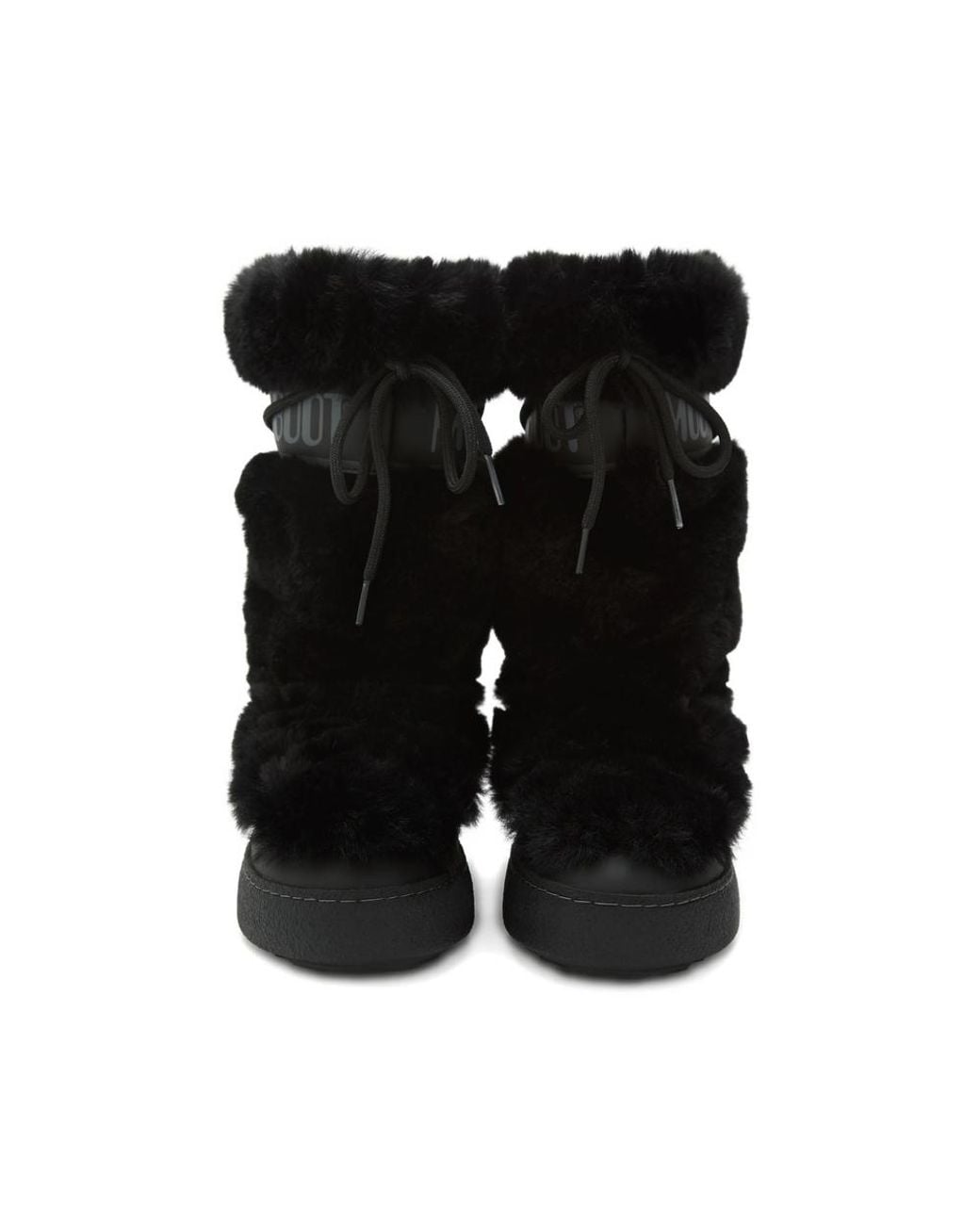 Moon Boot Black Ltrack Faux-Fur Boots