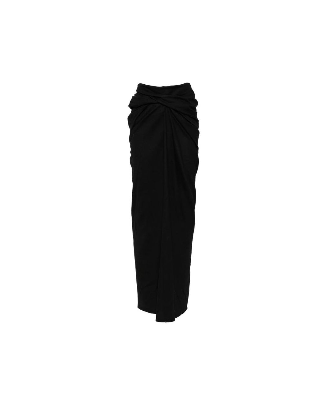 Entire studios Black Interlock Twist-Detail Draped Maxi Skirt