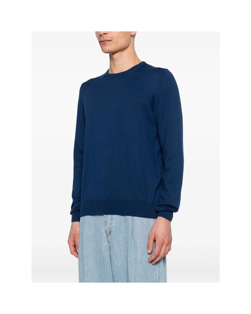 La Fileria Blue Long-Sleeve Sweater for men