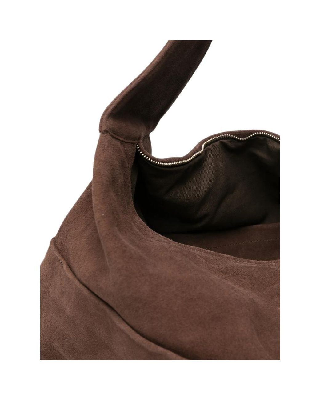 GIMAGUAS Brown Suede Slip-Pocket Tote Bag