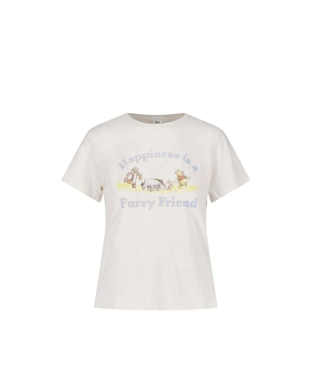 Re/done White Tee Pooh Friend Graphic-Print T-Shirt