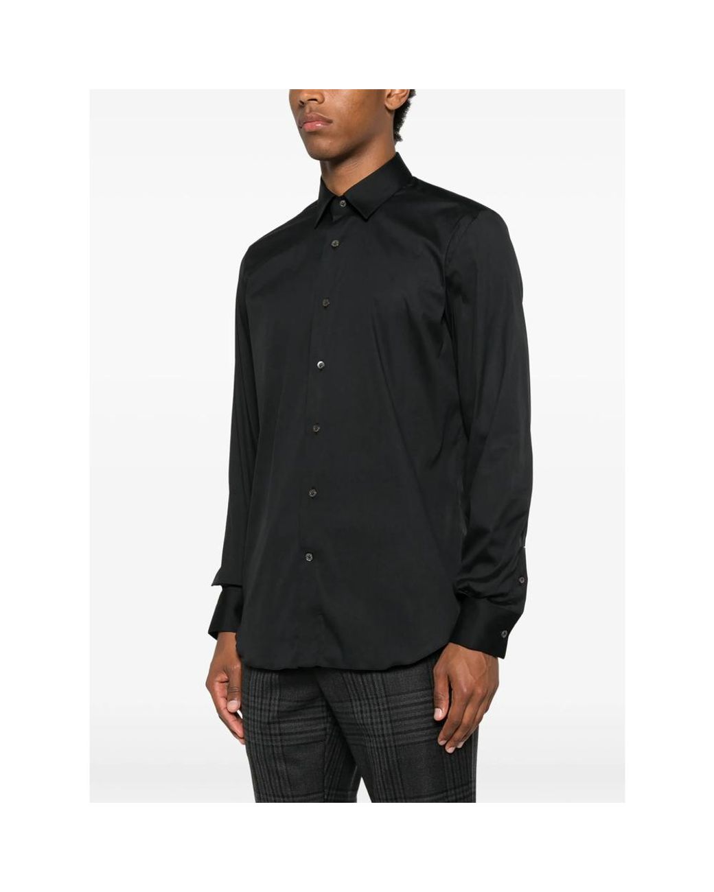 CAMICERIA MAZZARELLI Black Button-Down Shirt for men