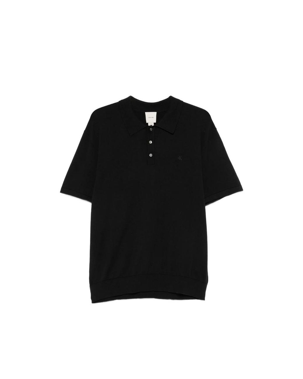Calvin Klein Black Short-Sleeve Polo Sweater for men