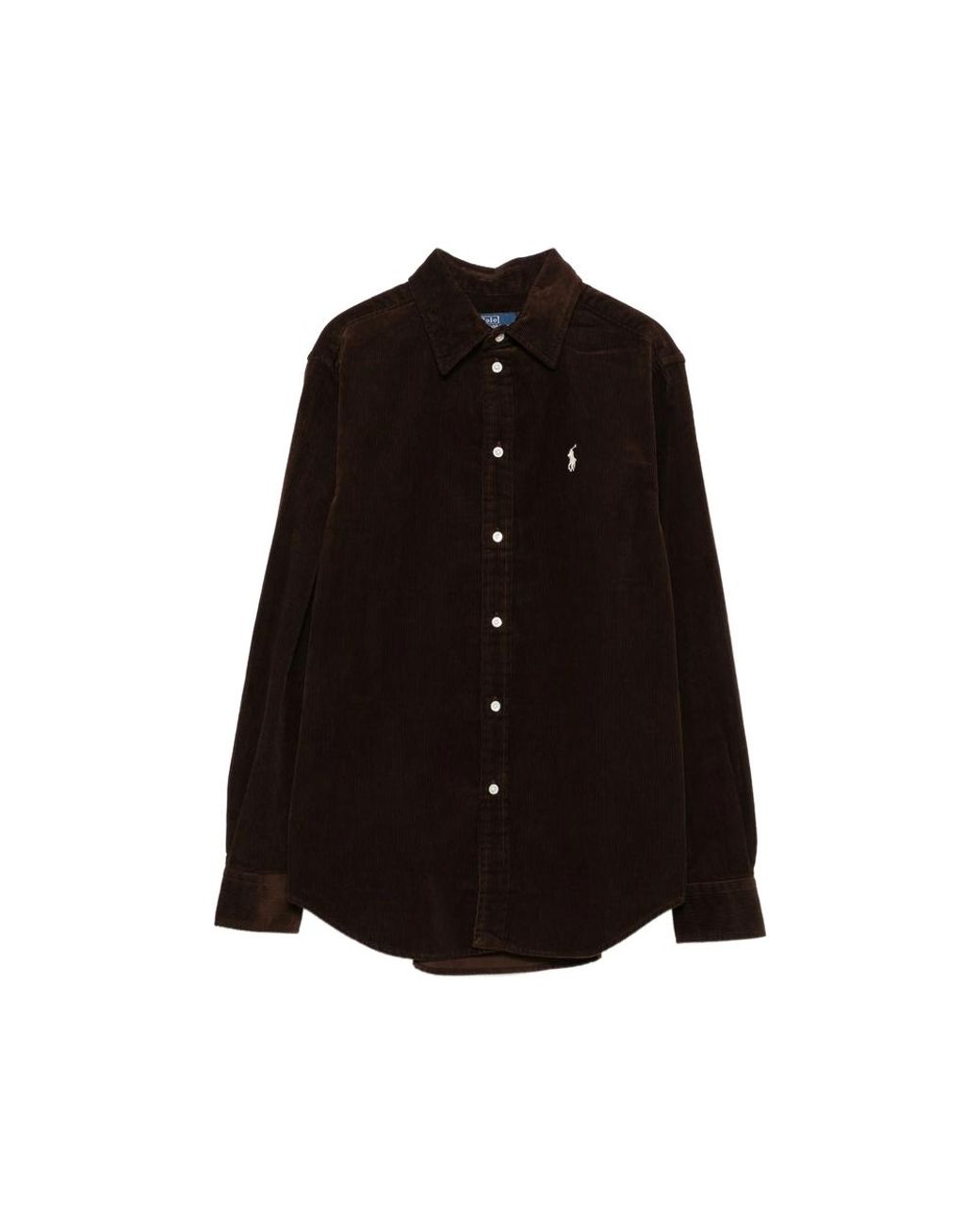 Ralph Lauren Black Corduroy Embroidered-Logo Shirt