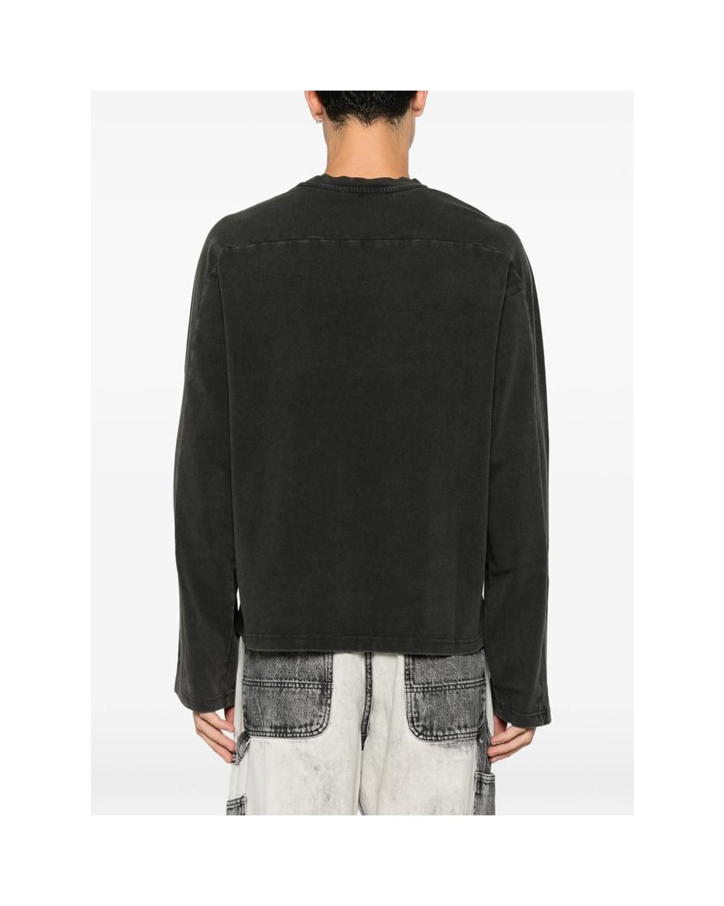 Entire studios Black Faded-Effect Long-Sleeve T-Shirt for men