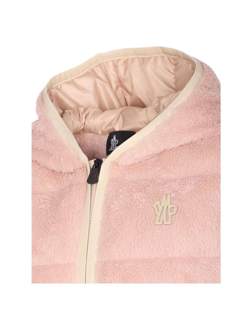 Moncler Pink Quilted Hooded Jacket