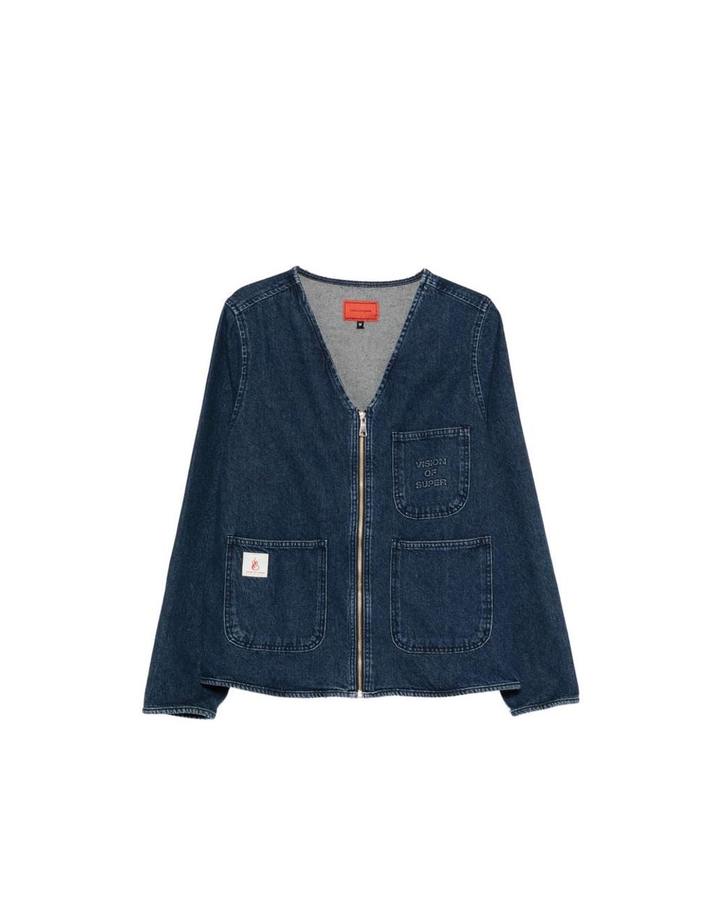 Vision Of Super Blue Pockets Zipped Jacket for men