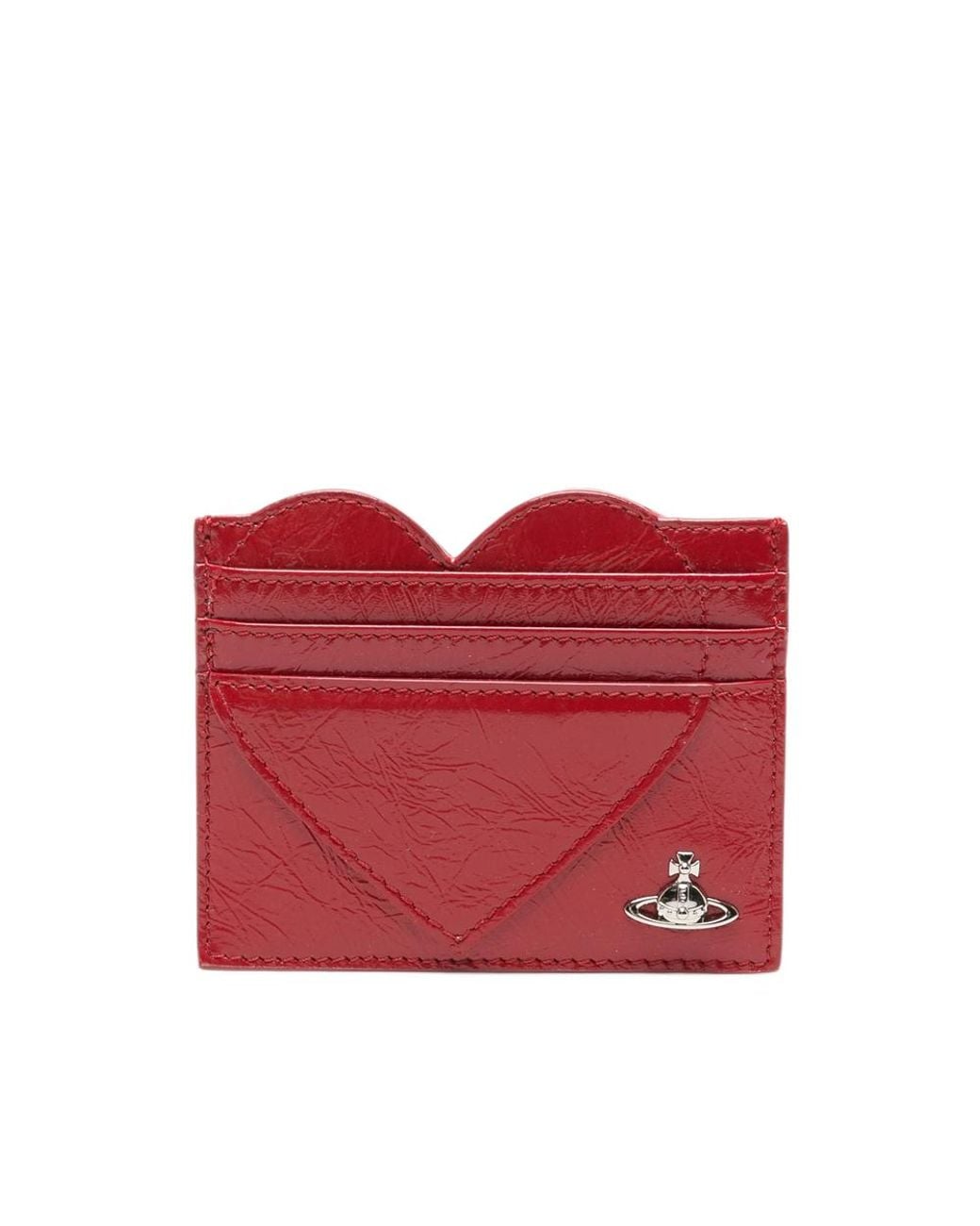 Vivienne Westwood Red Heart-Shaped Orb Card Holder