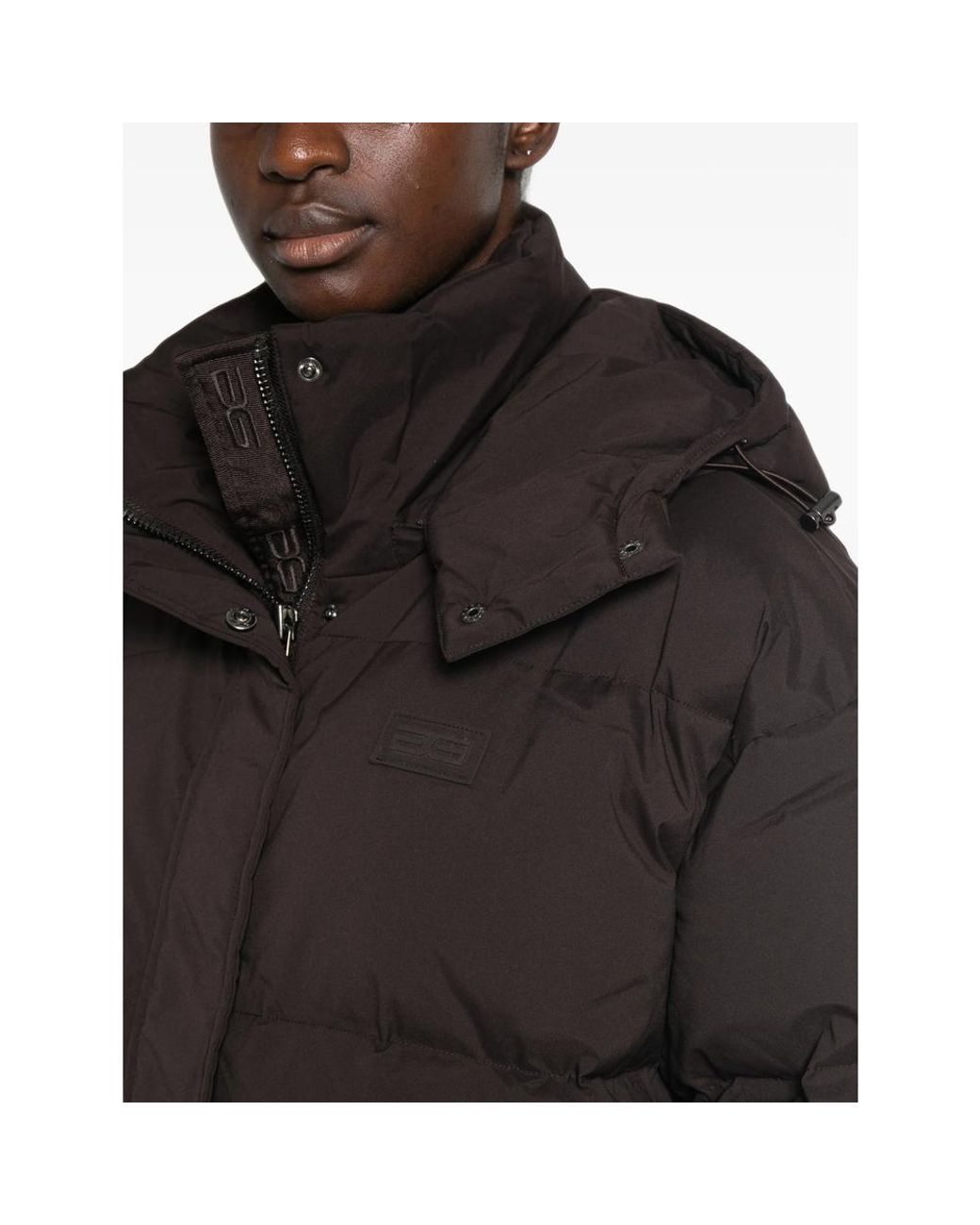 Gestuz Brown Quilted Hooded Puffer Jacket