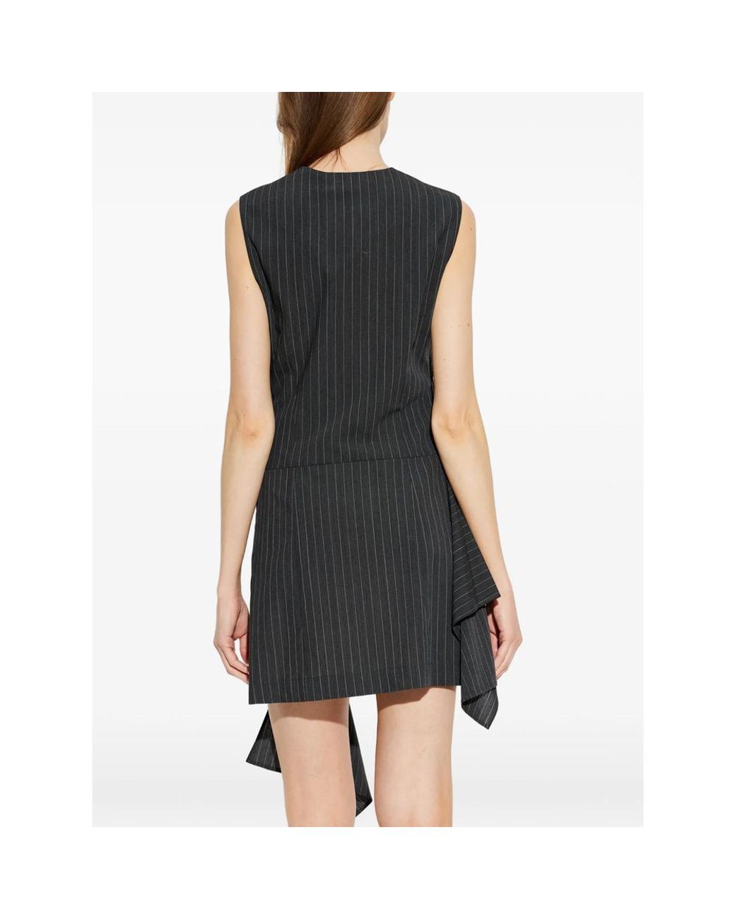 IRO Black Klea Pinstripe Layered Mini Dress