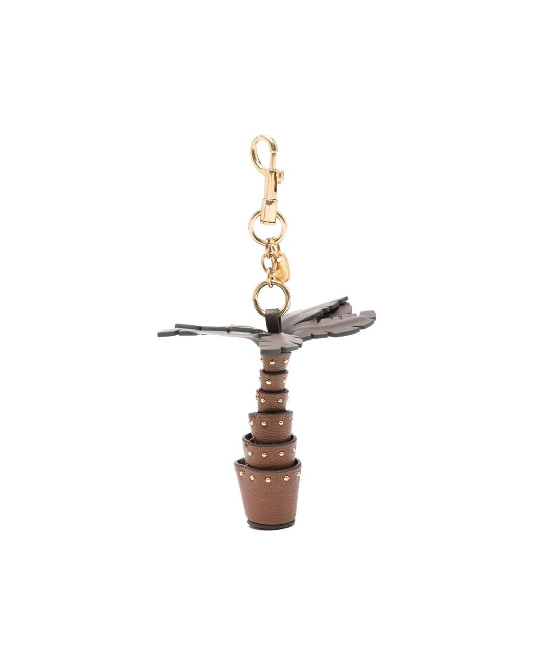 Anya Hindmarch Metallic Palm Tree Stud-Embellished Keyring