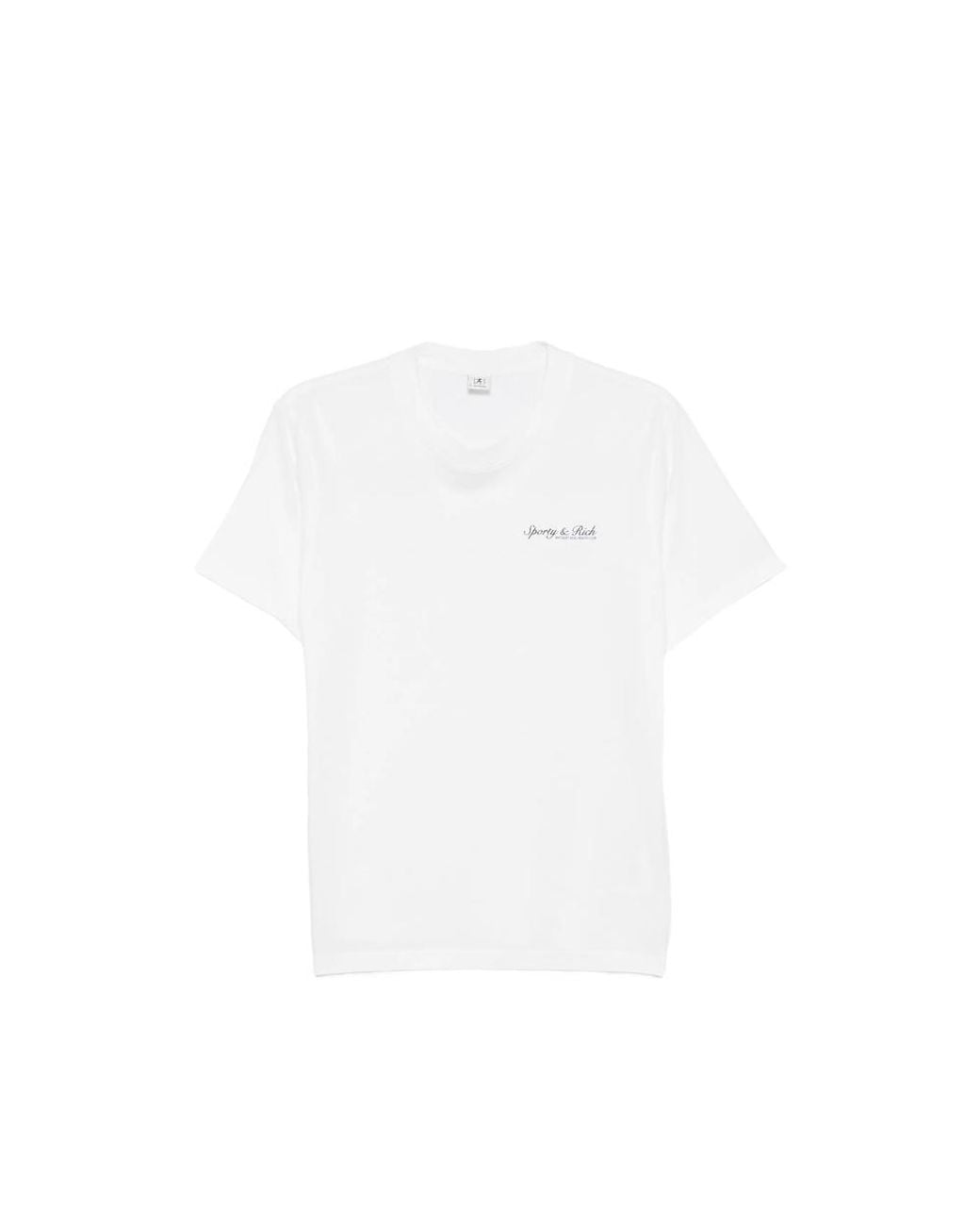 Sporty & Rich White Logo-Print Crew-Neck T-Shirt