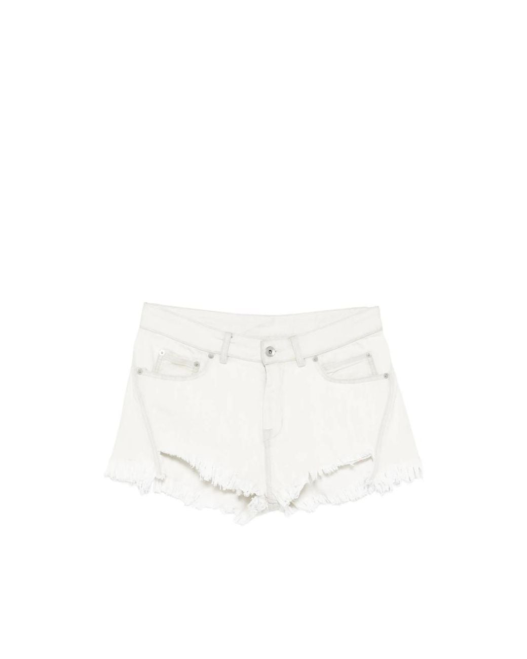 Rick Owens White Bias Cutoffs Sandals