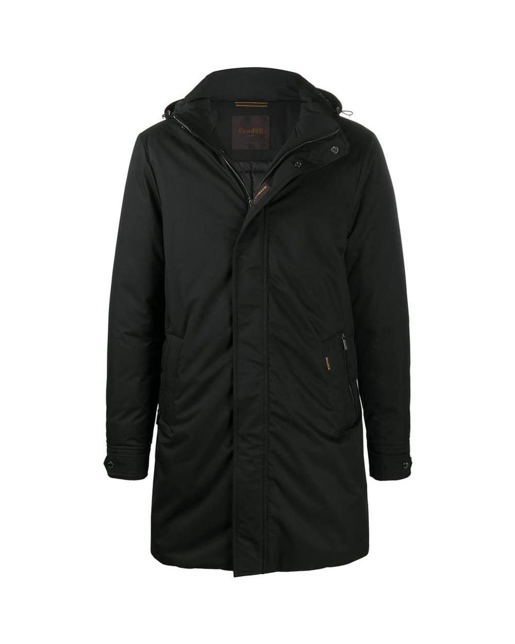 Moorer Black Hooded Parka Coat for men