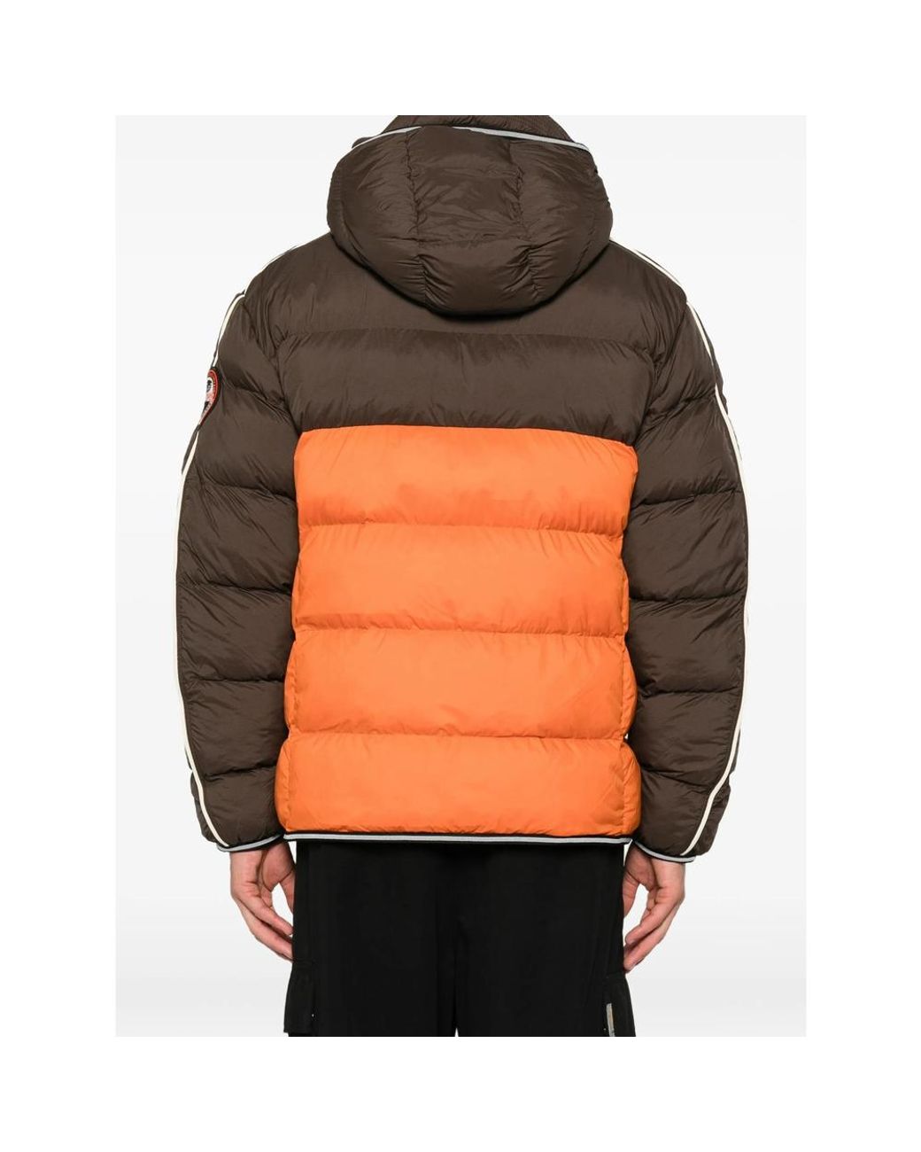 Napapijri Orange Archive Colour-Block Padded Jacket for men