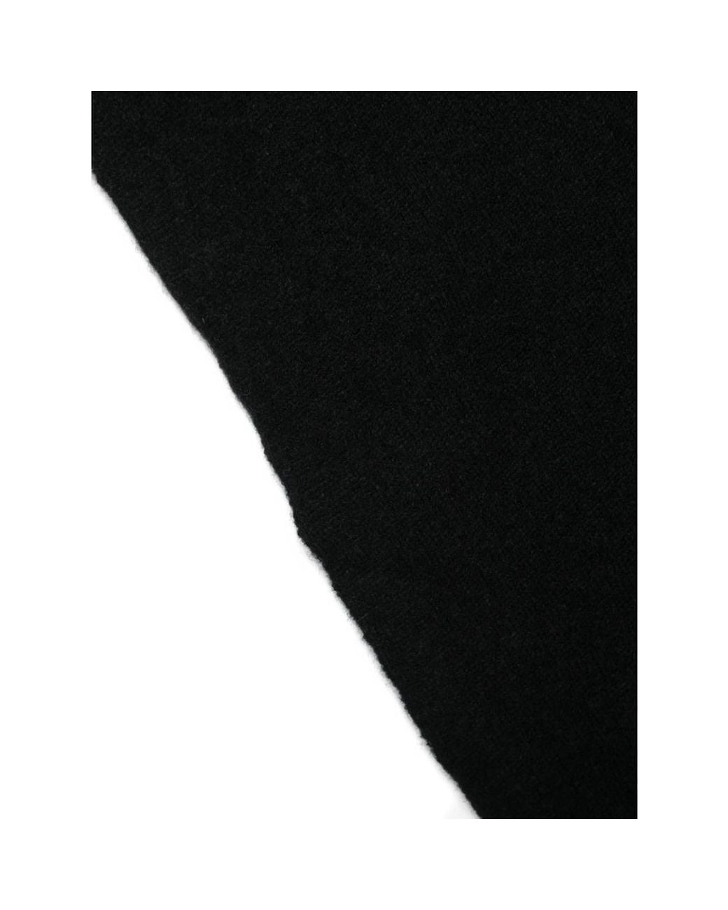 Roberto Collina Black Triangular Knitted Scarf for men