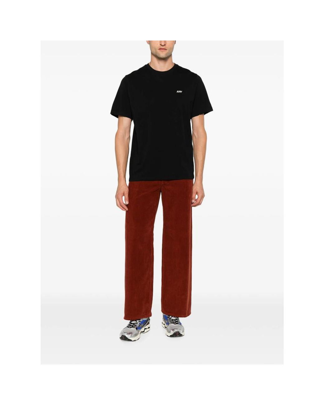 Autry Black Logo-Embroidered T-Shirt for men