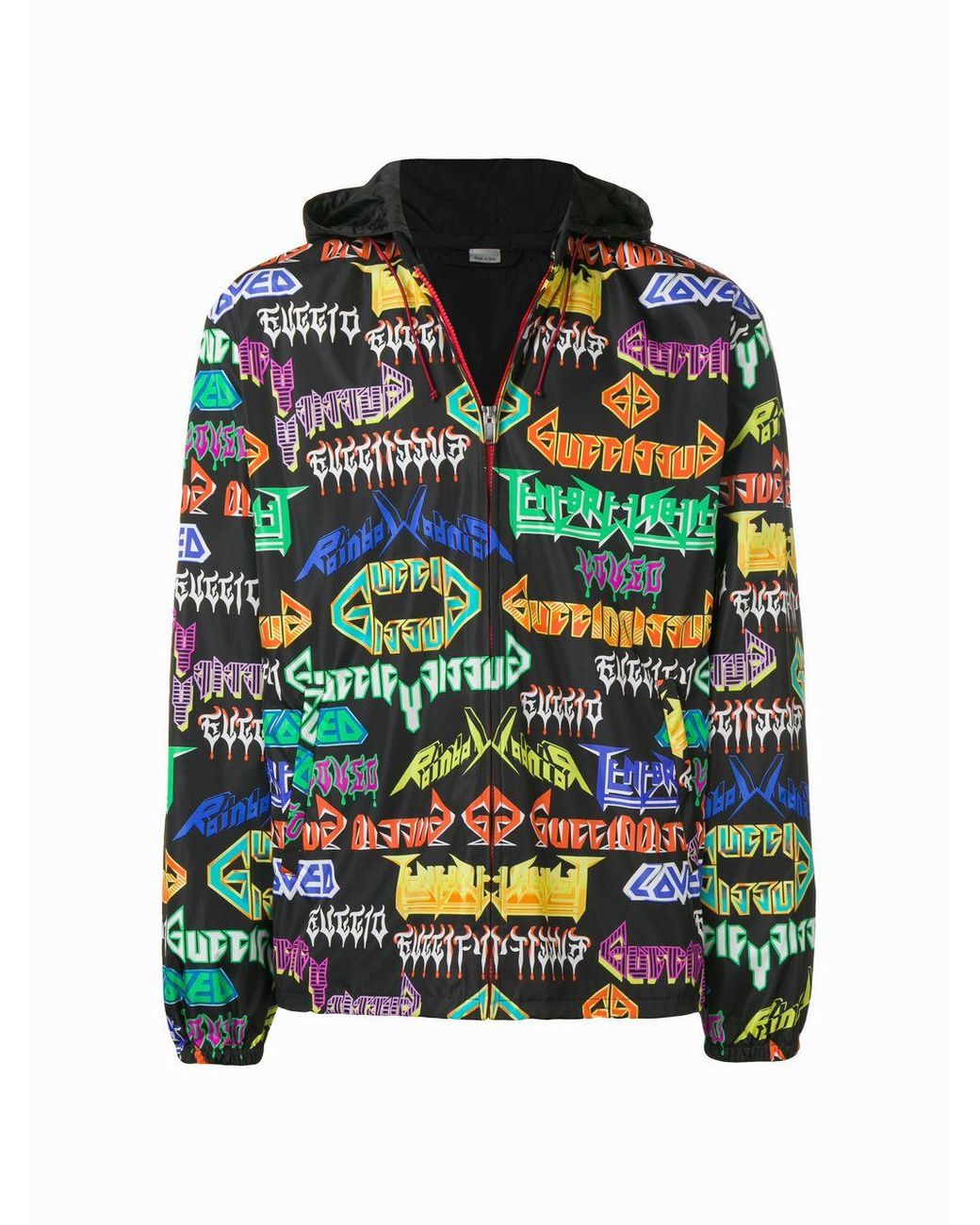 Gucci Metal Logo Windbreaker Jacket in Black for Men | Lyst