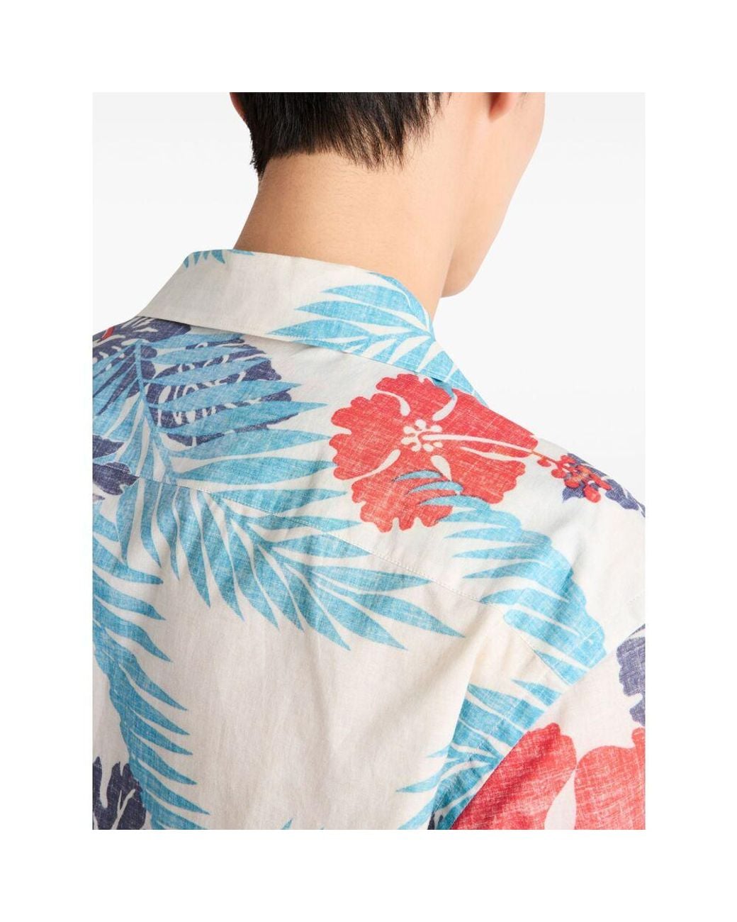 Prada Blue Floral Shirt for men