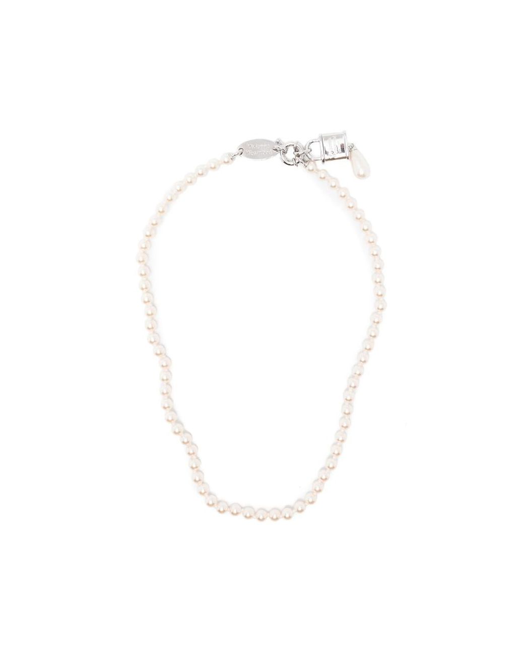 Vivienne Westwood White Celestia Orb-Plaque Necklace for men