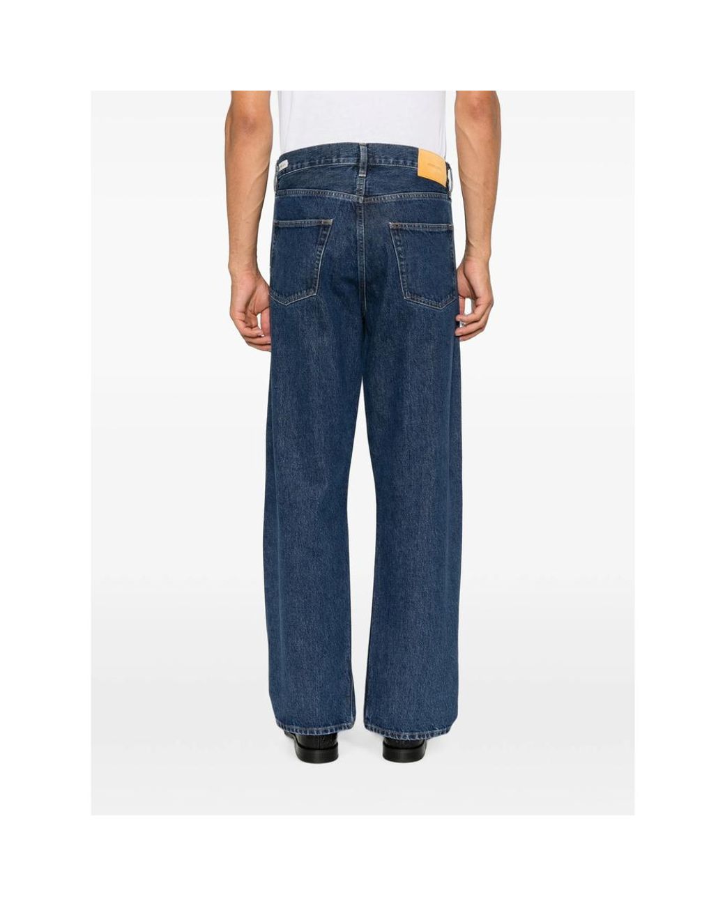 sunflower Blue Loose Logo-Patch Straight-Leg Jeans for men
