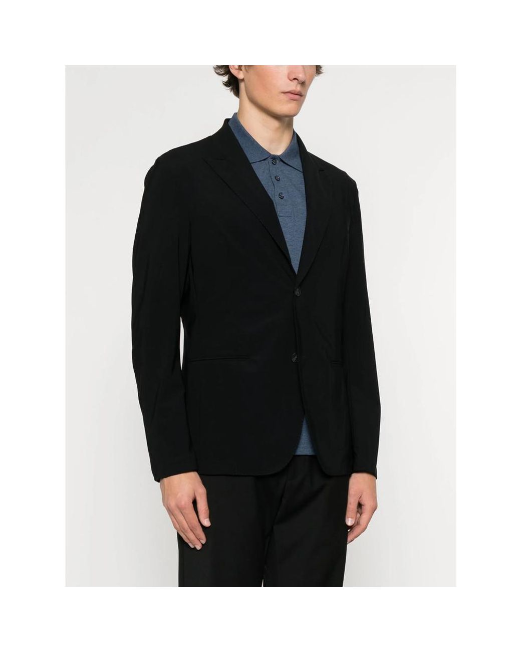 Eraldo Black Peak-Lapels Blazer for men