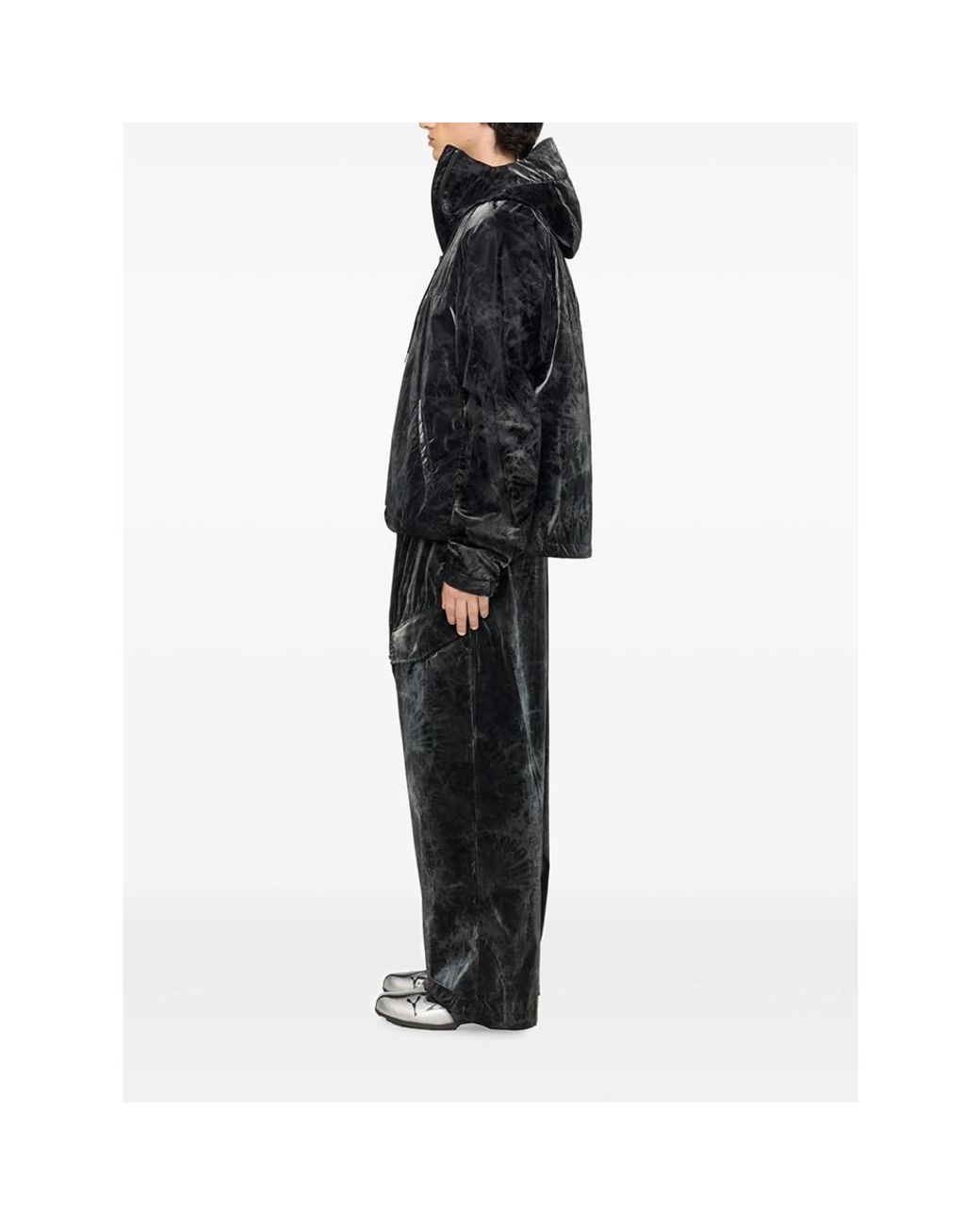 Y-3 Black Marble-Print Windbreaker for men