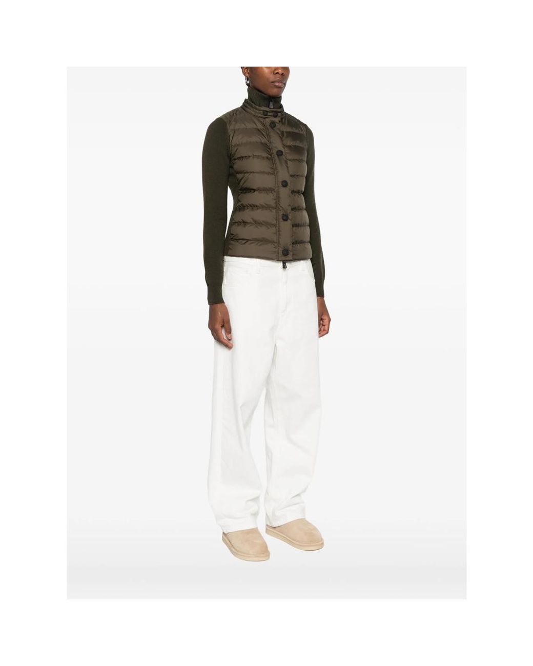 Moncler Green Quilted Panelled Jacket