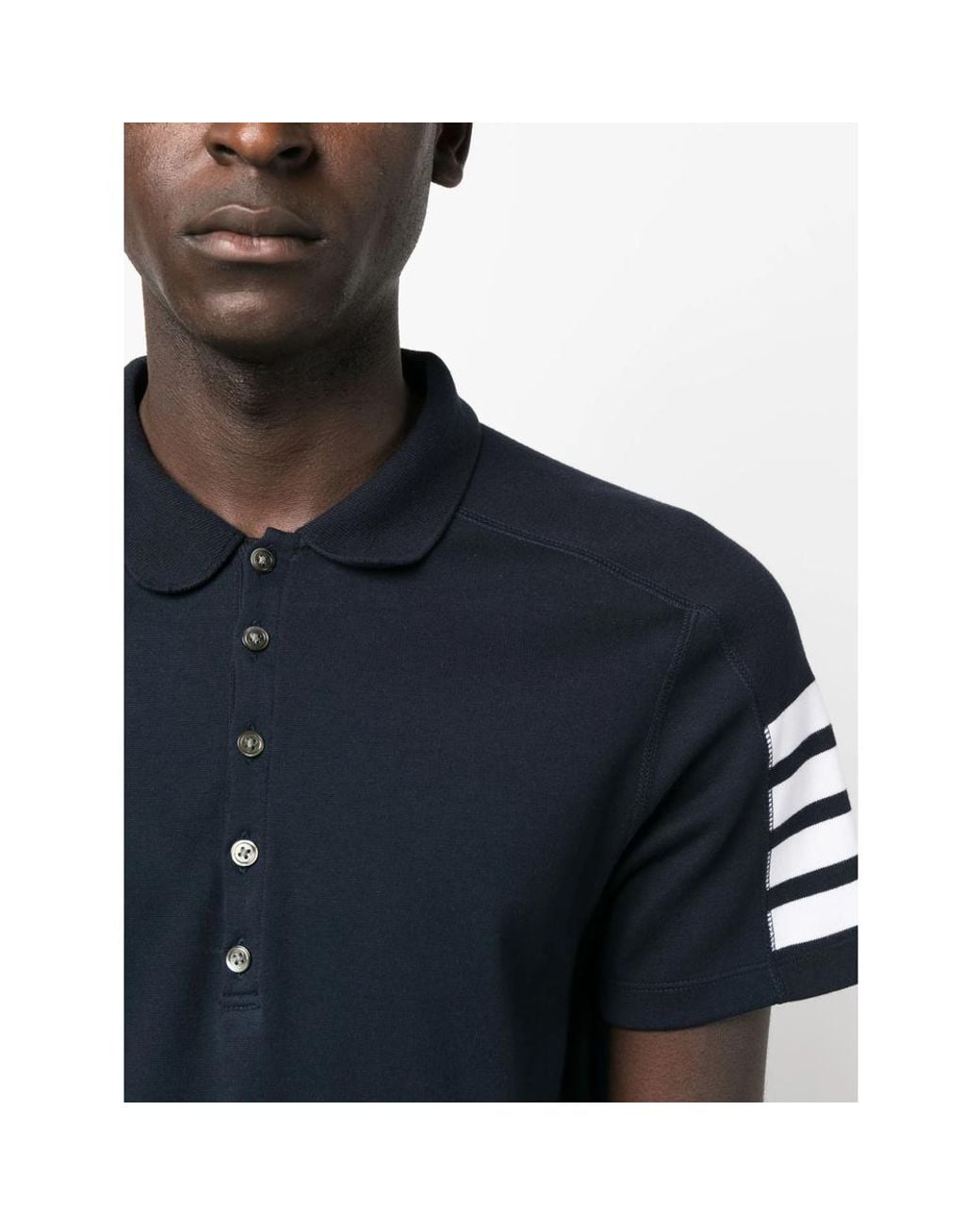Thom Browne Blue 4-Bar Stripe Polo Shirt for men